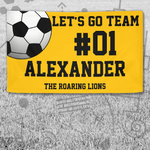 Black Gold Soccer Team Spirit Banner
