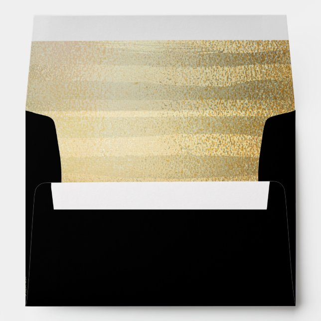 Black & Gold Soft Stripe Inside 2017 Grad Matching Envelopes (Back (Bottom))