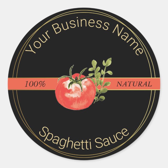 Black & Gold Spaghetti Sauce Product Label (Front)