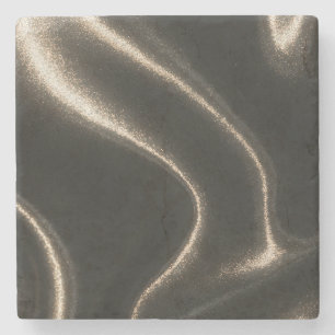 Black Gold Sparkle Stone Coaster