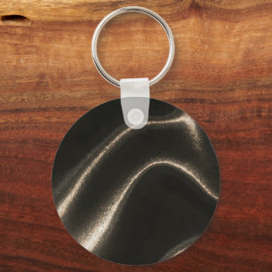 Black Gold Sparkle Stripes Key Ring