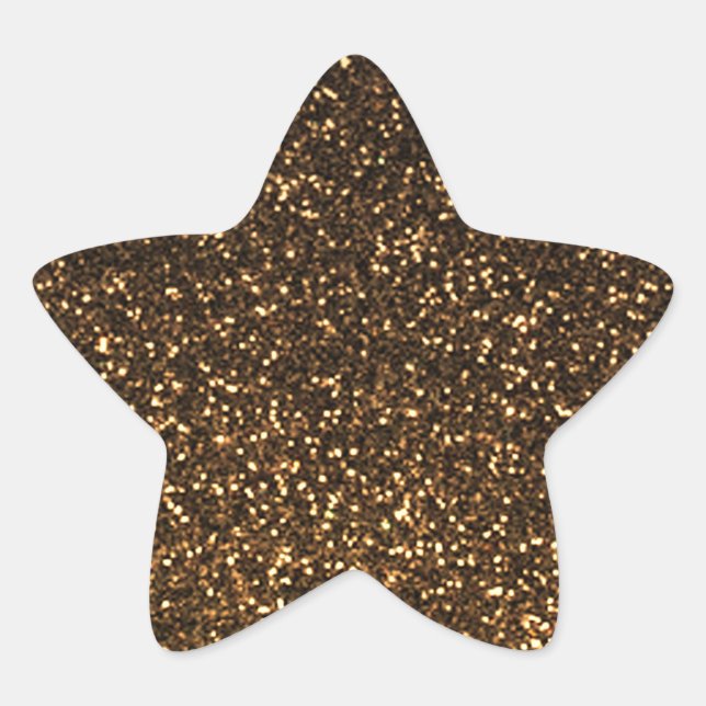 Black gold sparkly glitter star sticker (Front)