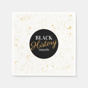Black & Gold Specks Black History Month Napkin