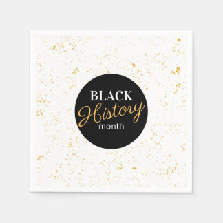 Black & Gold Specks Black History Month Napkin