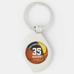black gold sports team colours basketball key ring