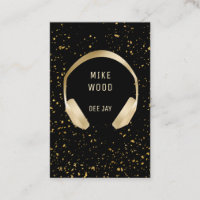 Black Gold Sprazer Headphones DJ Business Card