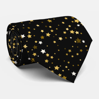Black Gold Star Pattern Work, Graduation, Gift Tie