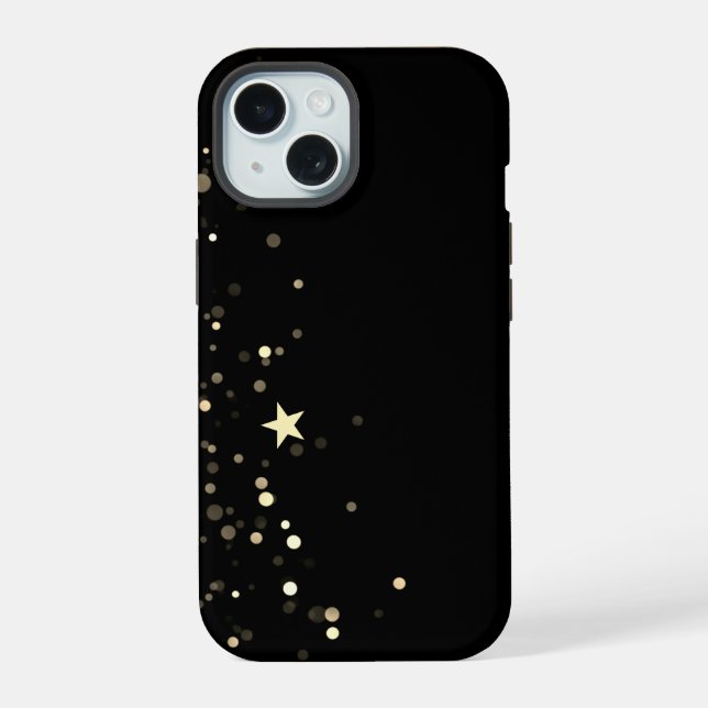Black Gold Starry Night phone case (Back)