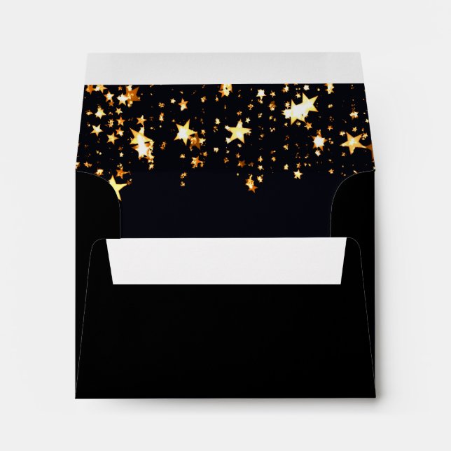 Black gold stars return address envelope (Back (Bottom))