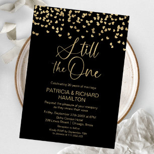 Black Gold Still The One Wedding Vow Renewal Invitation