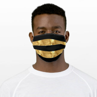 Black Gold Stripes Cloth Face Mask