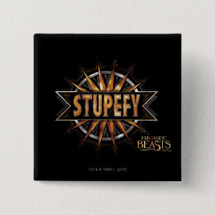 Black & Gold Stupefy Spell Graphic 15 Cm Square Badge
