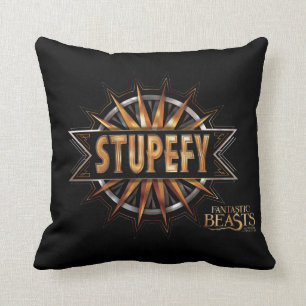 Black & Gold Stupefy Spell Graphic Cushion