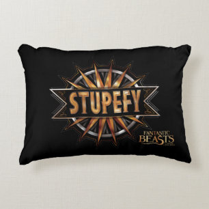 Black & Gold Stupefy Spell Graphic Decorative Cushion