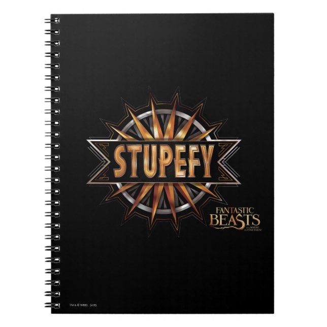 Black & Gold Stupefy Spell Graphic Notebook (Front)