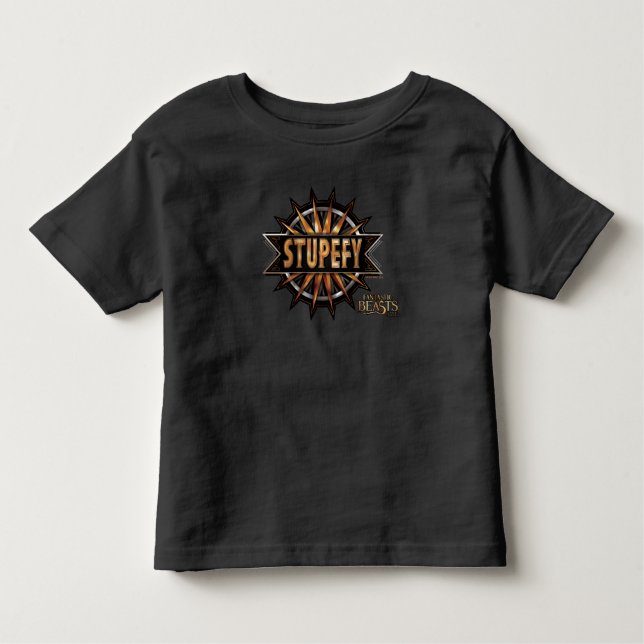 Black & Gold Stupefy Spell Graphic Toddler T-Shirt (Front)