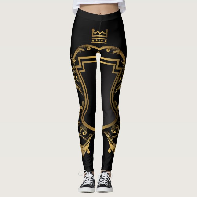 Black Gold Style Leggings (Front)
