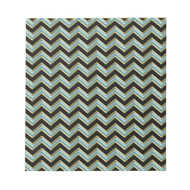 Black Gold Teal ZigZag Notepad (Front)