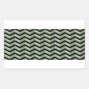 Black Gold Teal ZigZag Rectangular Sticker