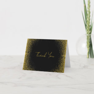 Black & Gold Thank You Card Elegant Milestone