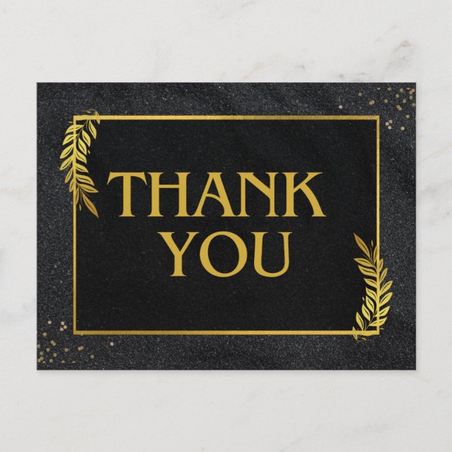 Black & Gold thank you postcard (Front)
