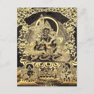 Black & Gold Tibetan Buddhist Art Postcard
