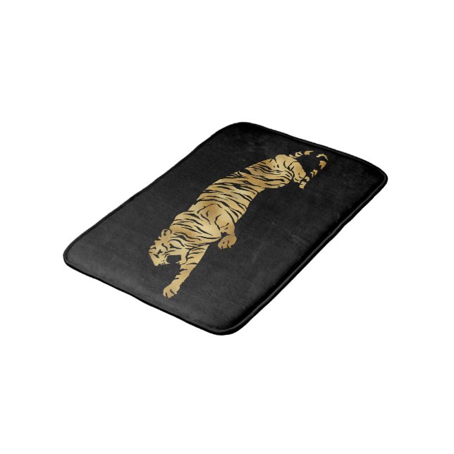 Black & Gold Tiger Bath Mat (Angled)
