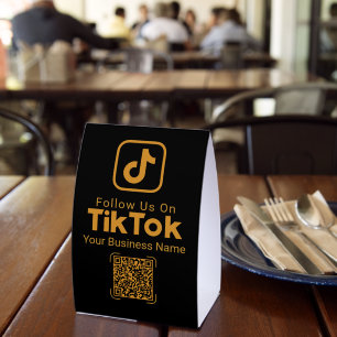 Black Gold TikTok QR Code Business Name Follow Us