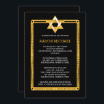 Black | Gold Tone Star of David Bar Mitzvah Invitation<br><div class="desc">Simple and elegant black and gold tone Star of David Bar Mitzvah celebration invitation.  Original design created by Holiday Hearts Designs (all rights reserved).  If you require assistance in personalising this design for your event,  please email us at info@holidayheartsdesigns.com and we will be happy to assist whenever possible.</div>