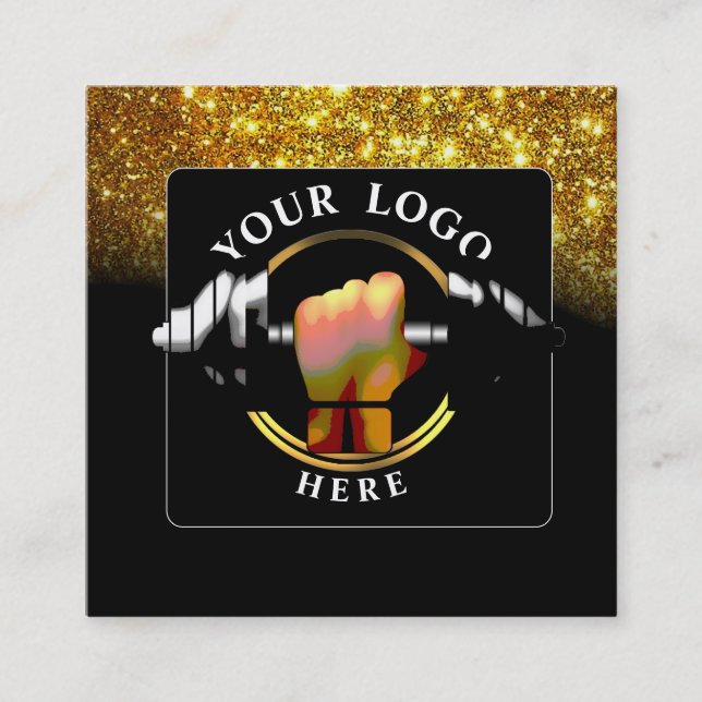 Black Gold Trainer Social Media Business Card (Front)