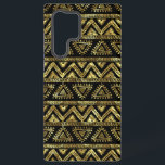Black & Gold Tribal Geometric Pattern Samsung Galaxy Case<br><div class="desc">Elegant shiny gold and black geometric tribal seamless pattern hand illustration.</div>