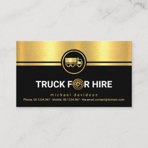 Black Gold Truck Stripe Logistics Transport Driver Business Card