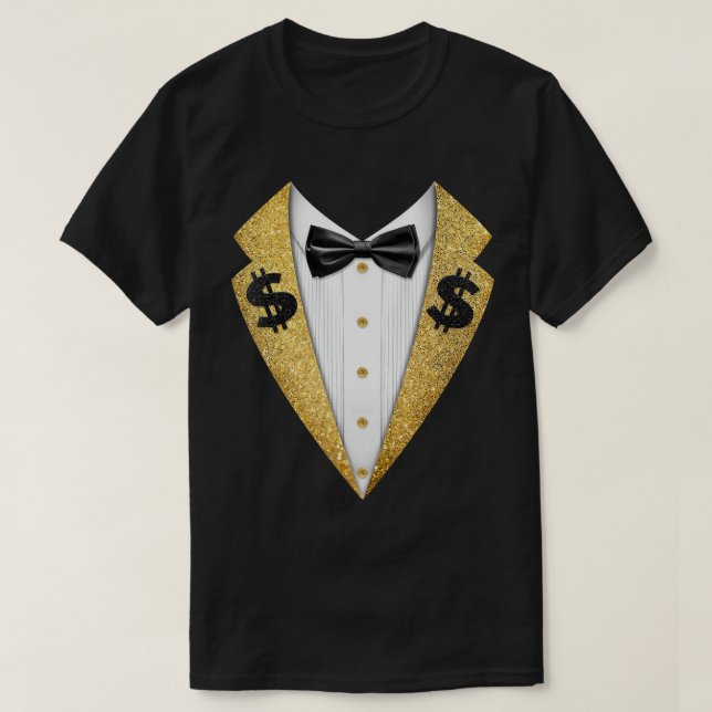 Black & Gold Tuxedo T-Shirt (Design Front)