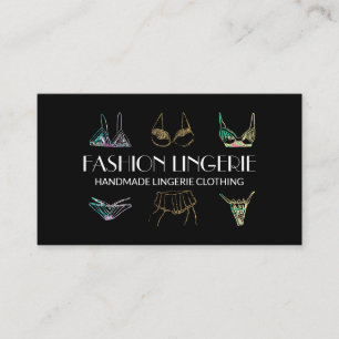 Black gold Underwear Girly shop Lingerie Clothing Business Card