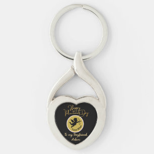 black gold valentine couple personalized customize key ring