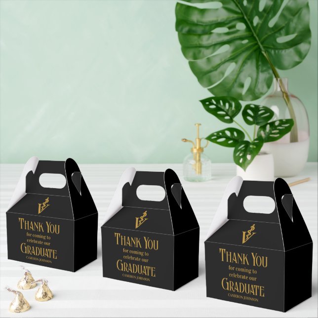 Black Gold Veterinary School Graduation Party Favour Box (Multiple)