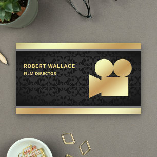 Black Gold Video Camera Professional Film Director Business Card
