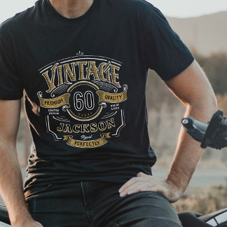 Black & Gold Vintage Aged To Perfection Birthday T-Shirt