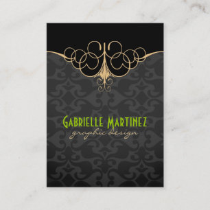 Black & Gold Vintage Damasks Business Card