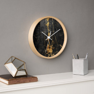 Black Gold Vintage Large Clock