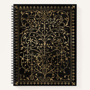Black Gold Vintage Ornate Gold Notebook