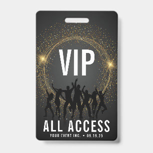 Black & Gold VIP All Access Concert ID Badge