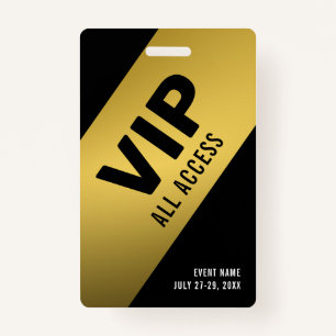 Black Gold VIP All Access Pass Event ID Badge
