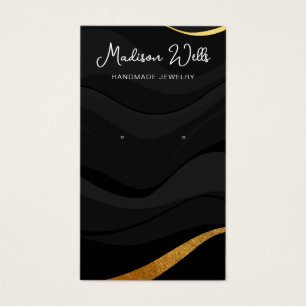 Black Gold Waves Earring Display Holder