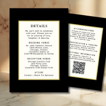 Black Gold Wedding Detail Template QR Code