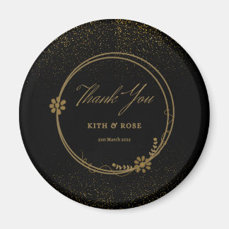 Black & Gold Wedding Favours Magnet