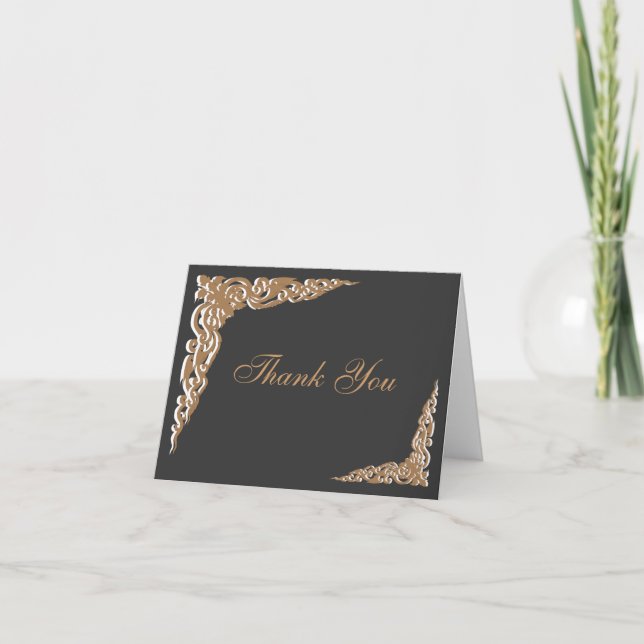 Black Gold Wedding Invitations (Front)
