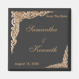 Black Gold Wedding Invitations Magnet