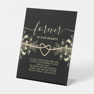 Black Gold Wedding Memorial Table Sign