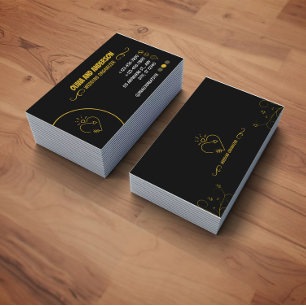 Black Gold Wedding Organizer Business Card